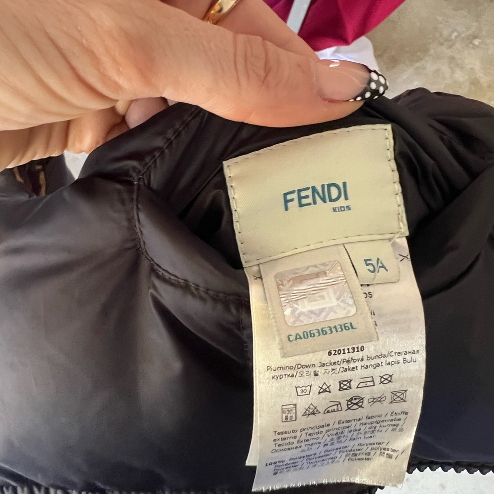 Fendi Brown & Black FF Logo Puffer Vest - Kids - Picture 4 of 7